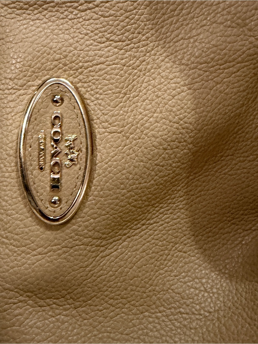 Coach Pebbled Leather Shoulder Hobo in Beige/Tan - Picture 8 of 11